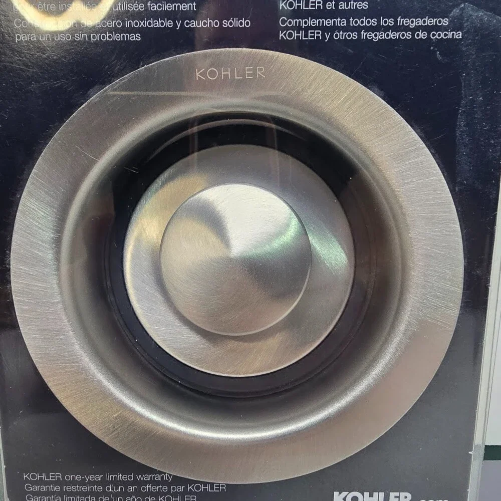 Kohler K-11352-BS Standard Garbage Disposal Flange & Stopper Brushed Stainless